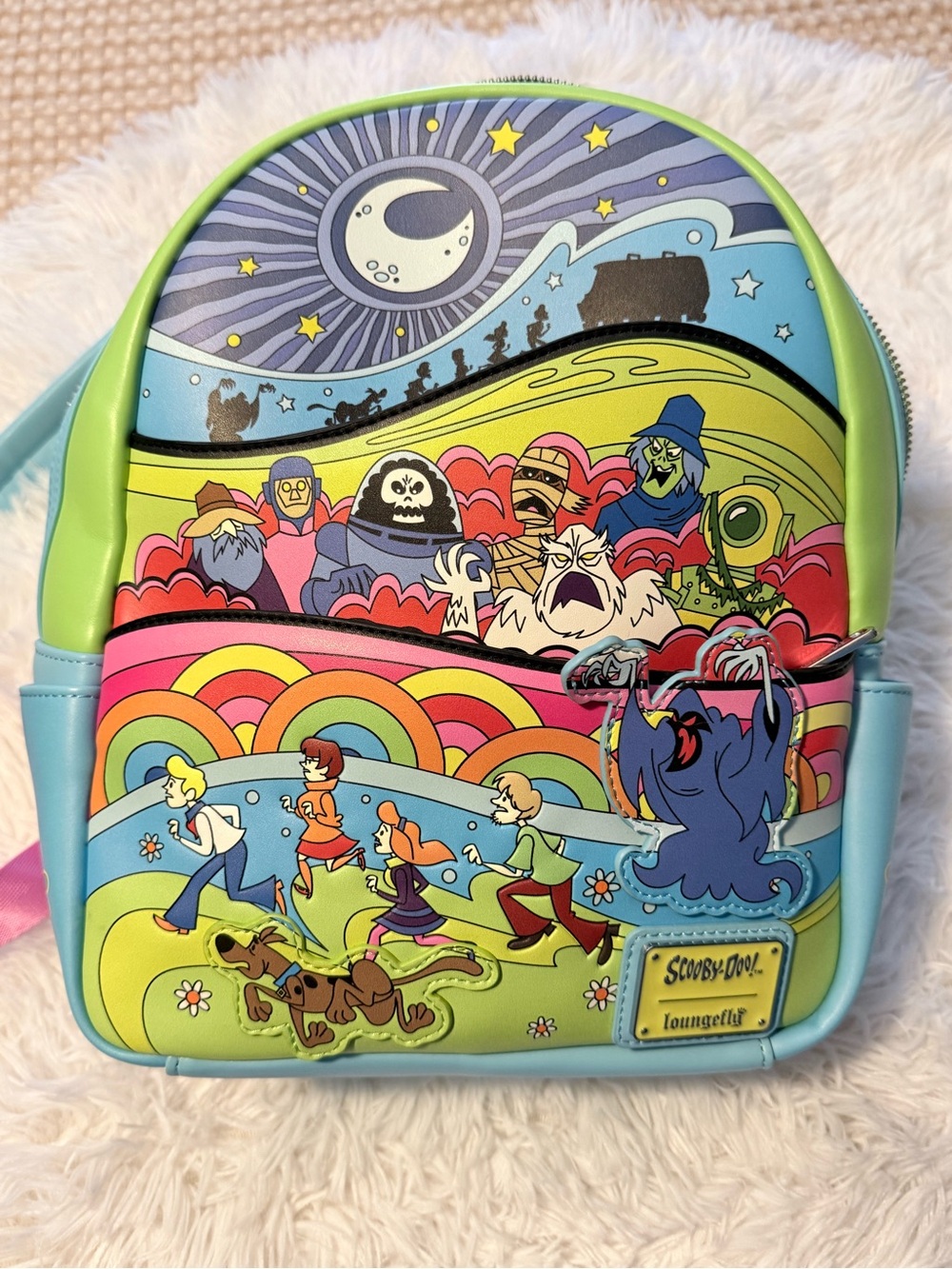 Loungefly Scooby-Doo Rainbow Adventure Mini Backpack - Green & Blue